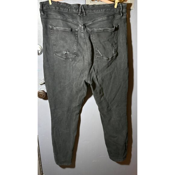 Good American Good Legs Skinny Jeans Black Distressed High Rise - Picture 4 of 10